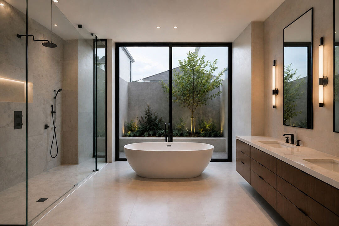 remodeled bathroom elegant white free standing tub