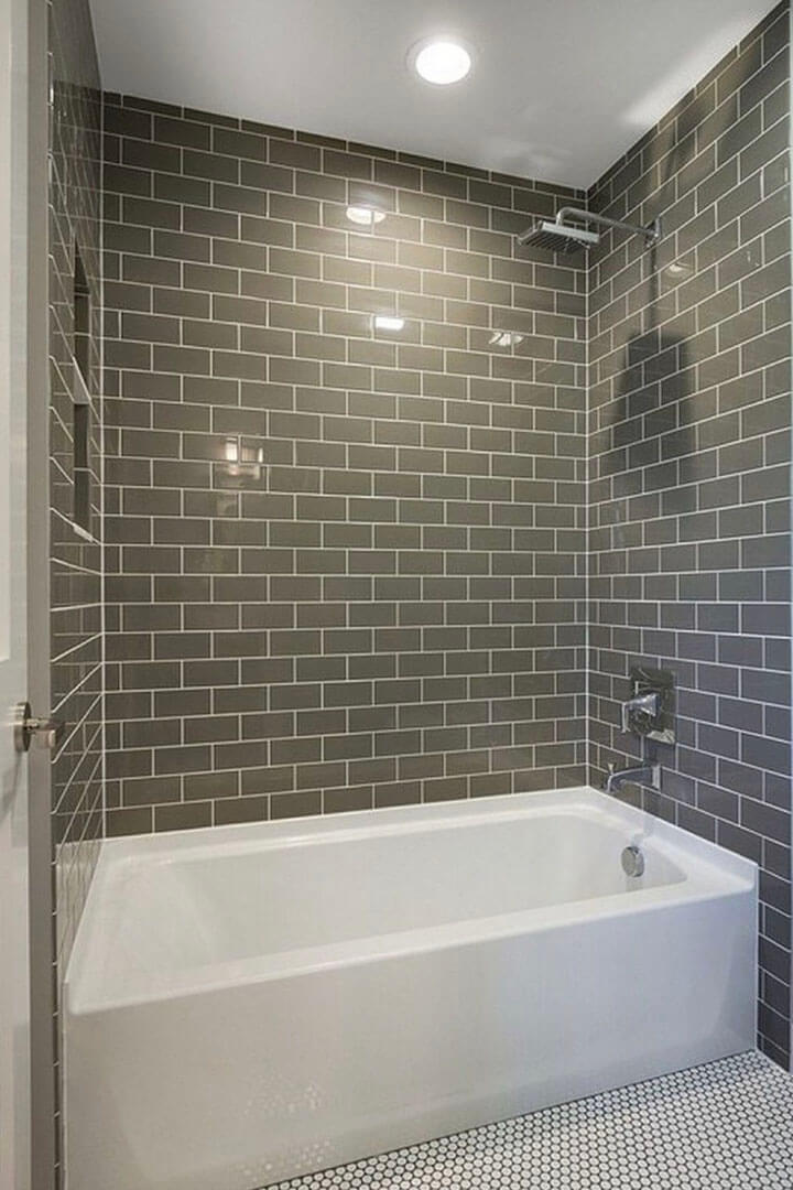 Bathroom P1 remodeled bathroom tub white