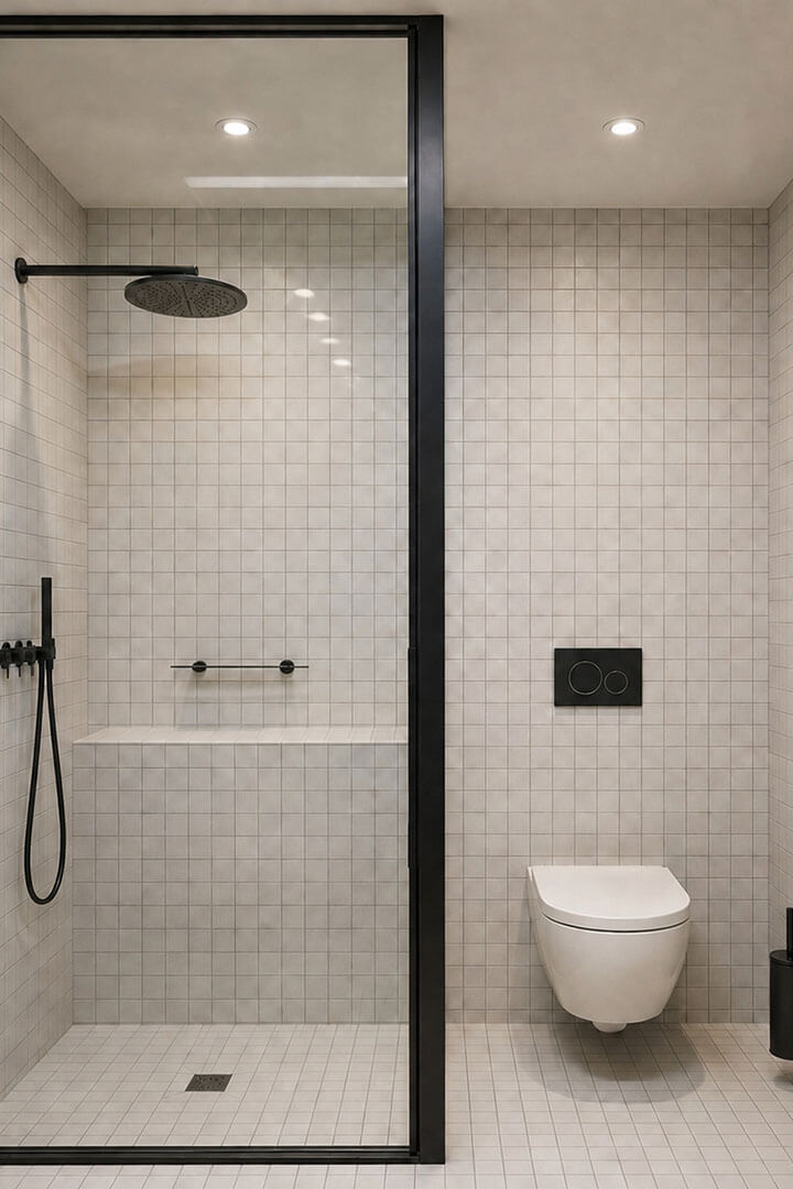 Bathroom P3 remodeled bathroom toilet and shower
