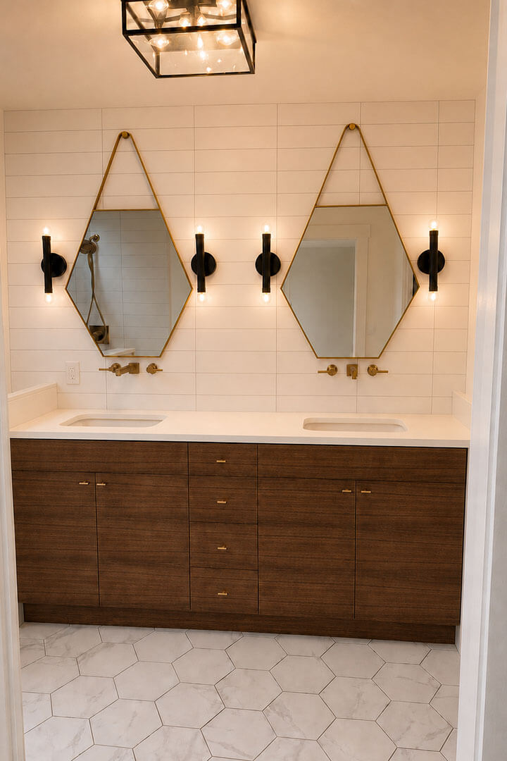 Bathroom P4 remodeled bathroom double sink vanity