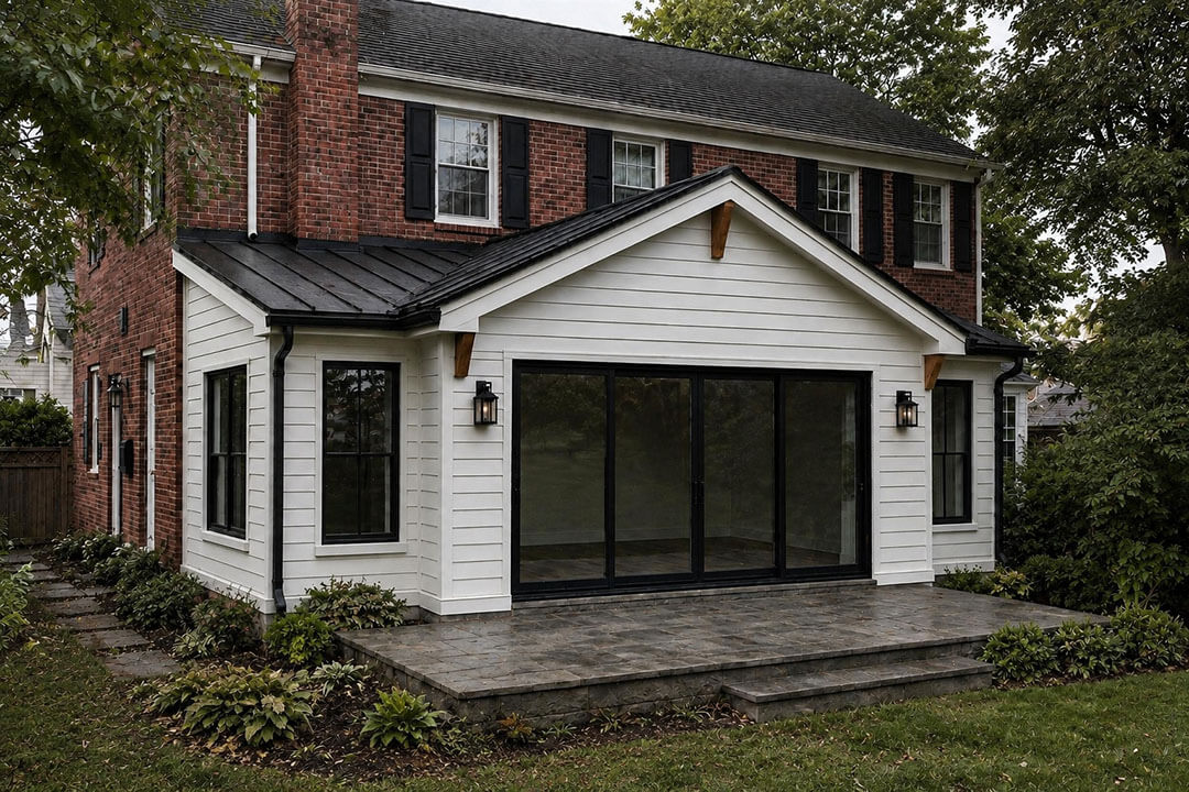 Garage Addition Garage Addition with glass doors