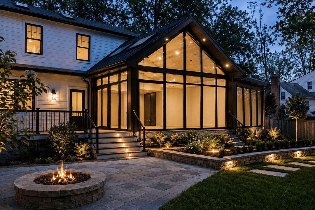 Outside Addition Outside Addition with glass windows